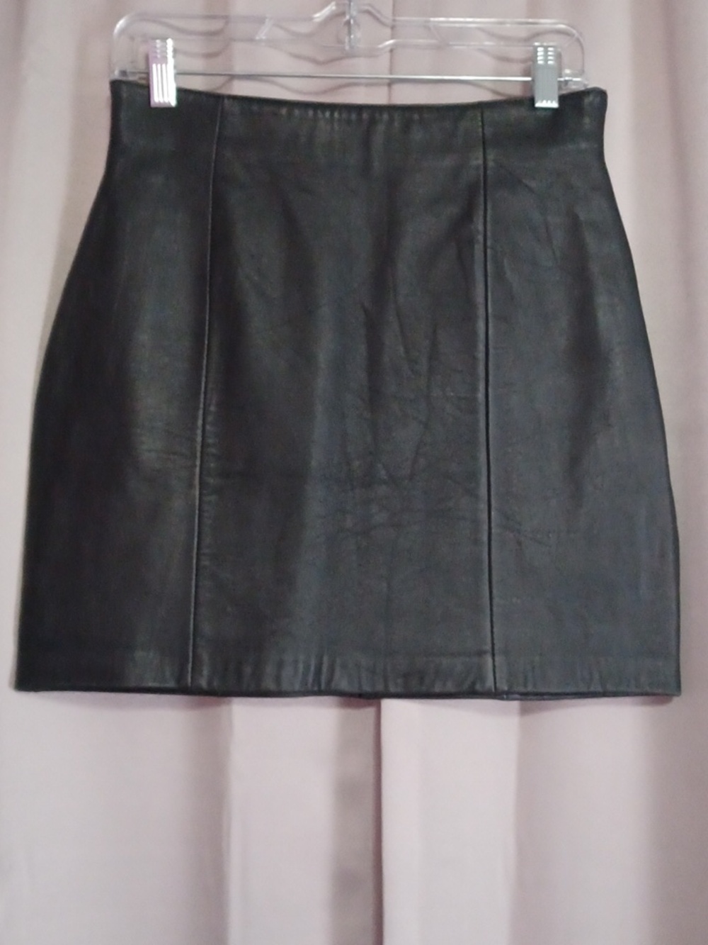 Marc By Andrew Marc Leather Mini Skirt Vintage, Panels, Zipper Closure, Lined